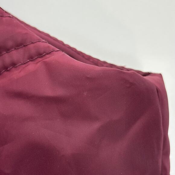 Exertek Maroon Faux Fur Trim Puffer Vest Full Zip Lightweight Womens Size Large - Picture 12 of 12